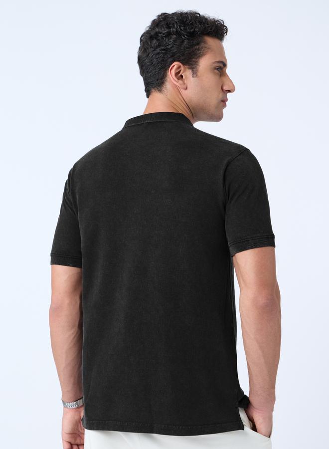 ذا سوليد ستور تيشيرت بياقة بولو وطبعة بتفاصيل مشطوفة - Image 4